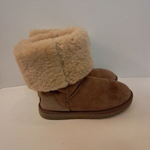 UGG Boots Women's 8 Classic Tall Chestnut Suede Sheepskin Winter Warm Cozy